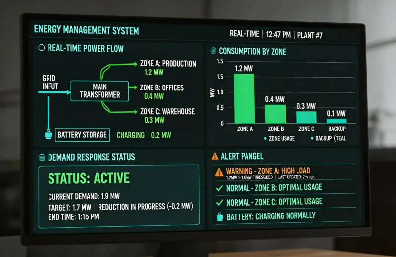 GridSense EMS platform dashboard